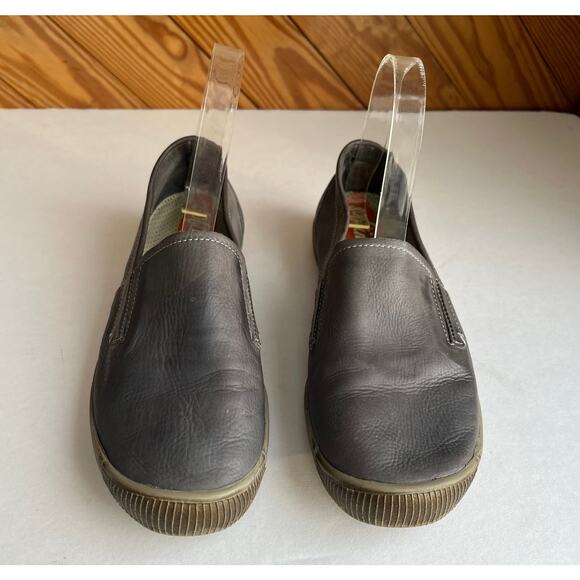 SOFTINOS Fly London Ita Slip on Shoe Loafer Gray Washed Leather - Picture 4 of 7